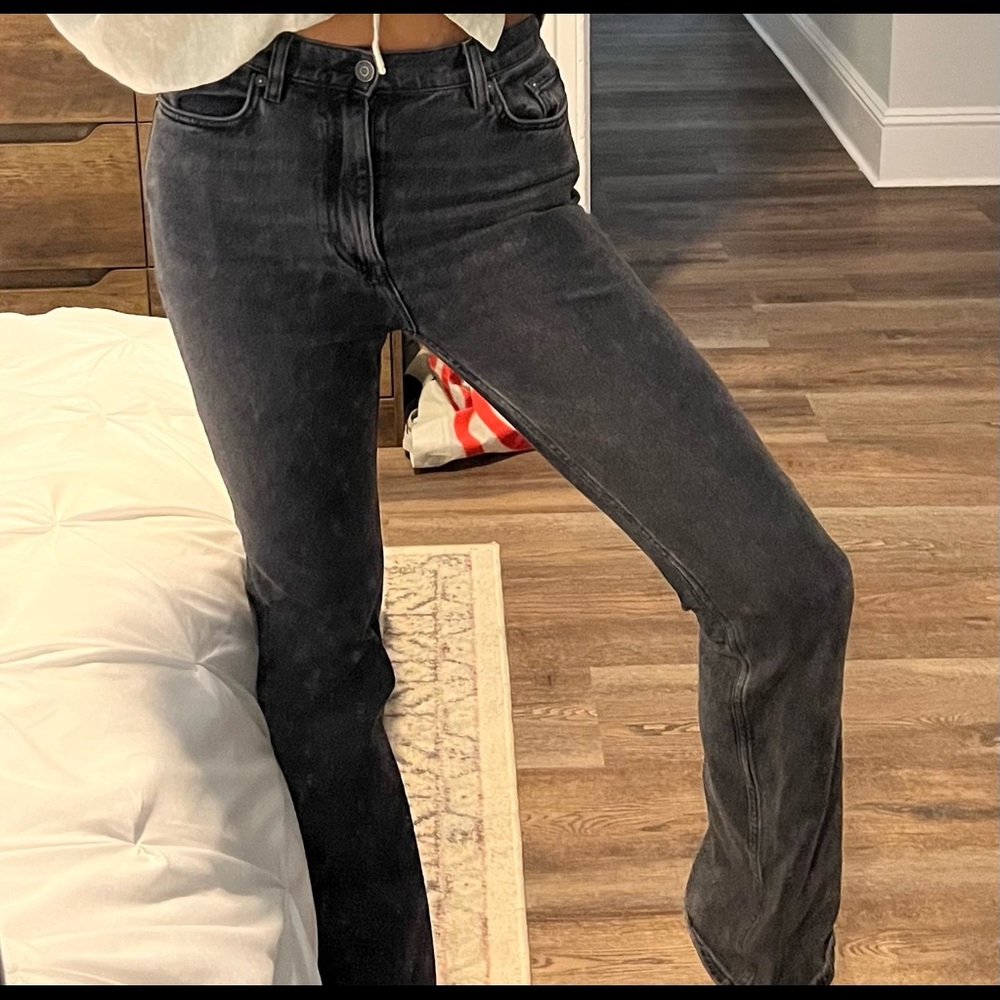 &otherstories dark grey high waisted bell bottoms